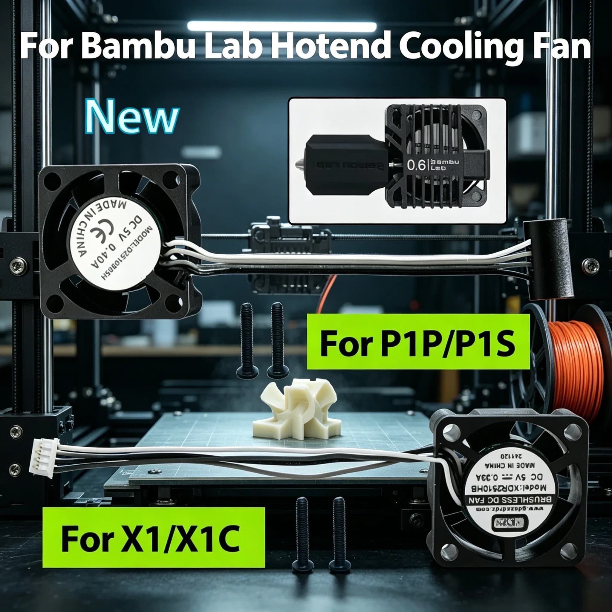 2510 Cooling Fan 18000RPM, Hotend Cooler Fan for Bambu Lab X1 X1C, 3D Printer Nozzle Cooling Fan Replacement Accessories