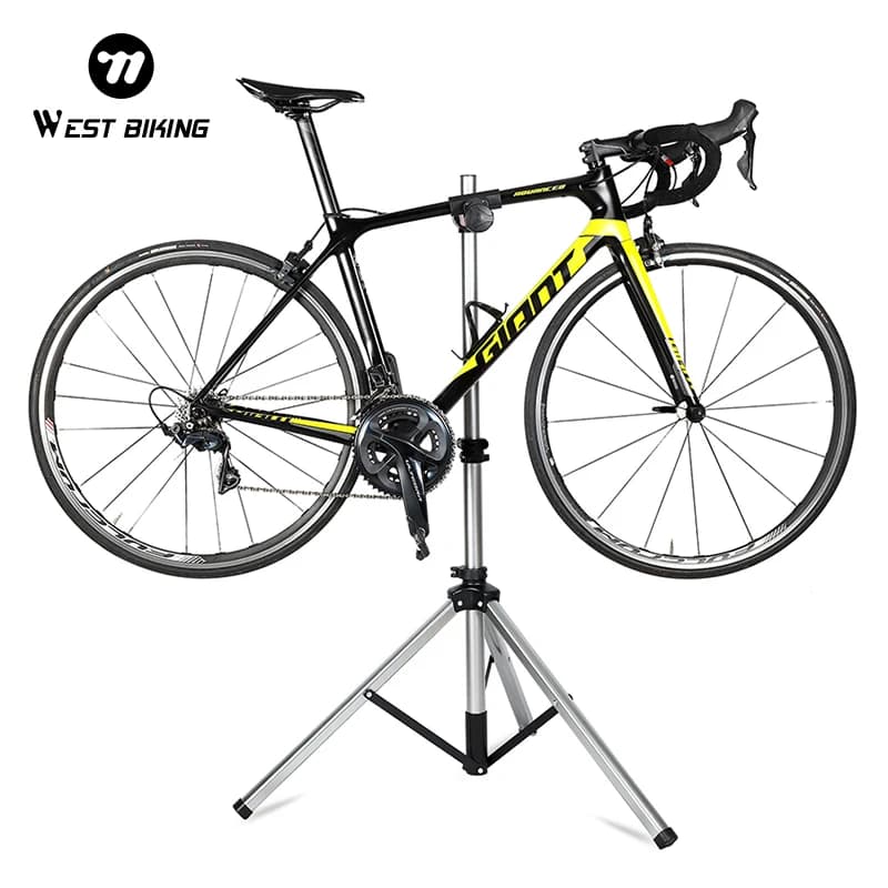 Supporto per Riparazione Bici WEST BIKING, Regolabile e Pieghevole in Lega di Alluminio, per MTB e Bici da Strada, Stabile con Vassoio