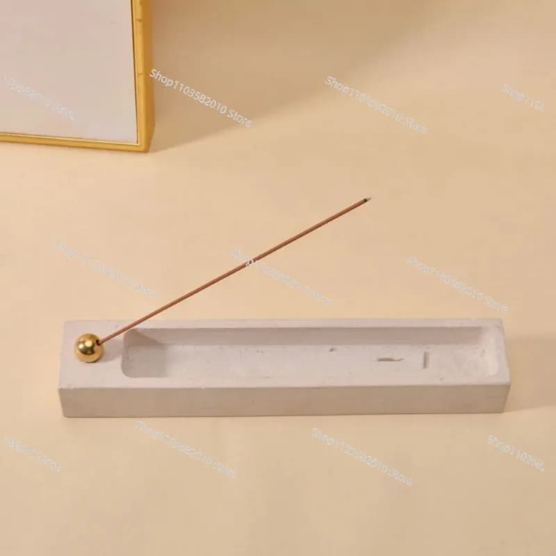 Bruciatore di incenso in pietra beige all'ingrosso, porta incenso in pietra naturale per decorazioni domestiche