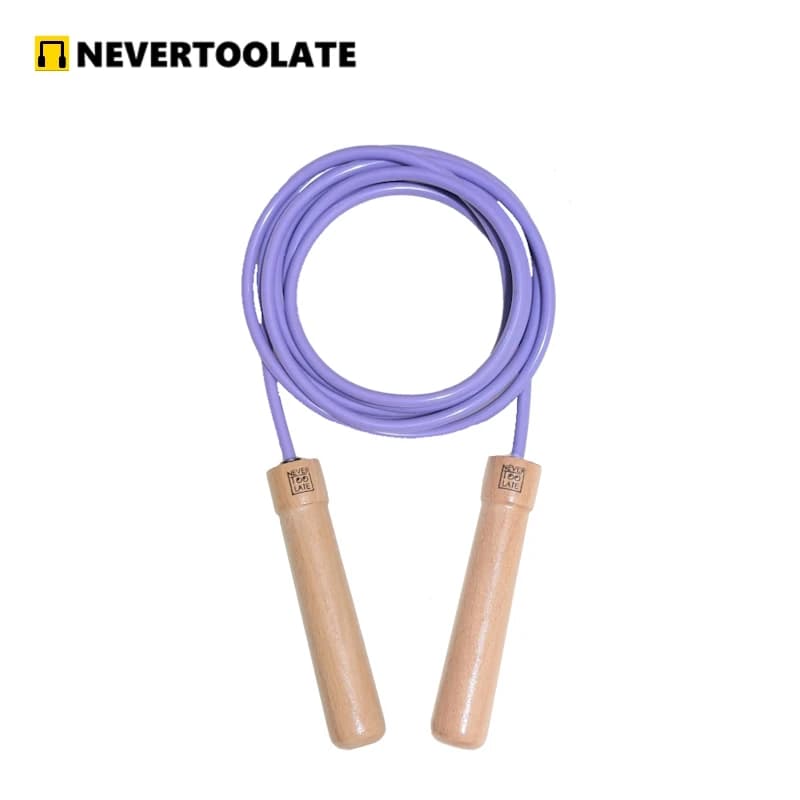 Wooden handle NEVERTOOLATE 320 gram built-in ball bearing rope for heavy 7MM 2.9 meters thick rope for fitness crossfit