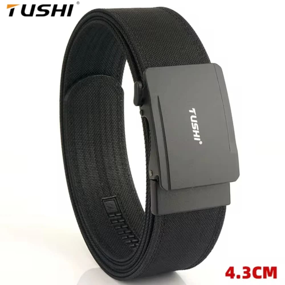 TUSHI Brand 4.3 Wide addensato gun hanging cintura in nylon a doppio strato versatile casual outdoor tactical automatic buckle mens