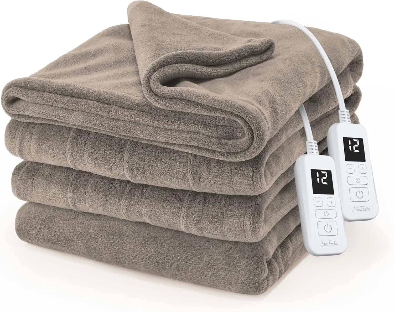 Coperta Elettrica Riscaldata con 12 Impostazioni di Calore, Spegnimento Automatico, Riscaldamento Rapido, Lavabile in Lavatrice, Colore Fungo, Misura Queen