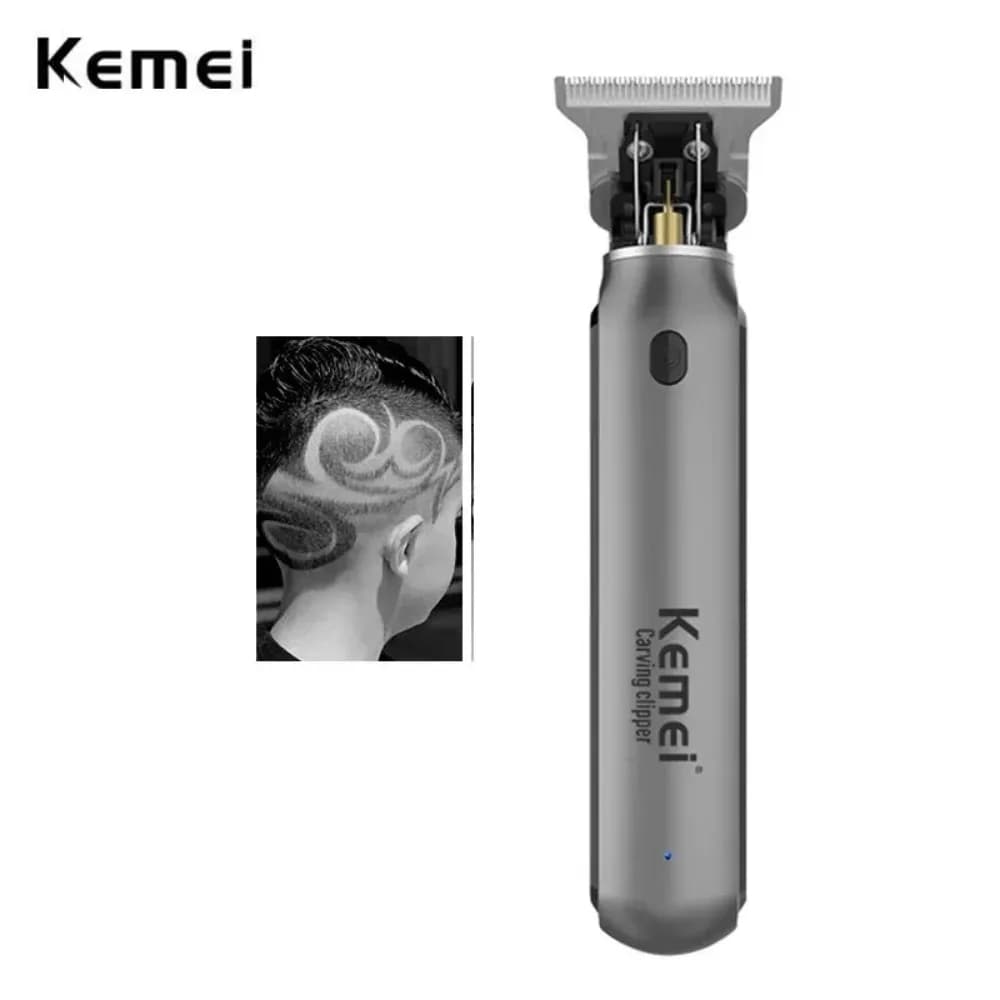 Kemei 1757 Hair Clippers Men Beard Trimmer Zero Gapped T-Blade Hair Cutting Machine Cordless Professional Barber Edgers Cutter