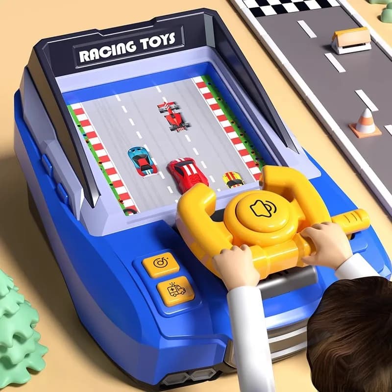 Macchina da gioco da corsa competitiva per bambini Simulazione elettronica Volante Giocattoli di guida Console per avventure per veicoli Dodge per bambini