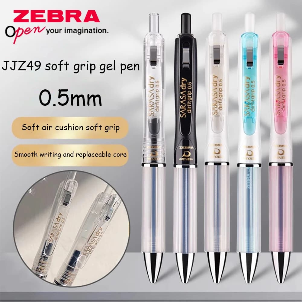 1 pz Giappone ZEBRA Penna Gel Asciugatura Rapida Anti Fatica Airfit JJZ49 Presse Penna Nera 0.4/0.5mm Penne di Cancelleria Scolastica per la Scrittura