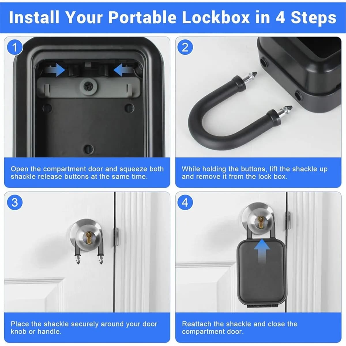 Cassetta di Sicurezza Intelligente A89X con Codice - Sblocco Bluetooth e PIN, Cassetta Digitale Controllata da APP per Chiavi da Interno ed Esterno, per Breve Temporizzazione