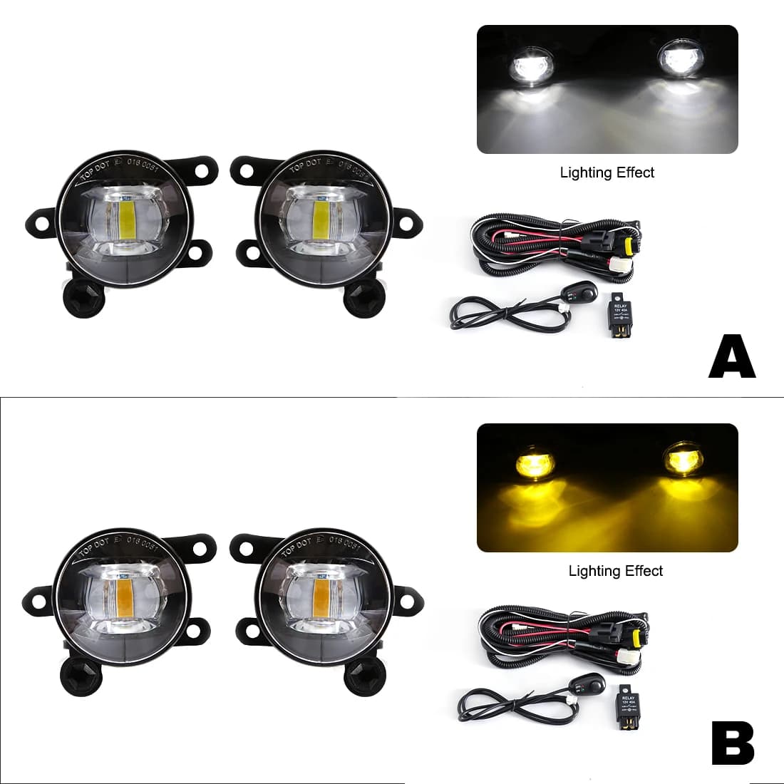 Fendinebbia a LED per Ford Bronco Sport 2021 2022 Ranger Raptor 2022 2023 2024 ESCAPE 2023 2024 Giallo Bianco Luci diurne
