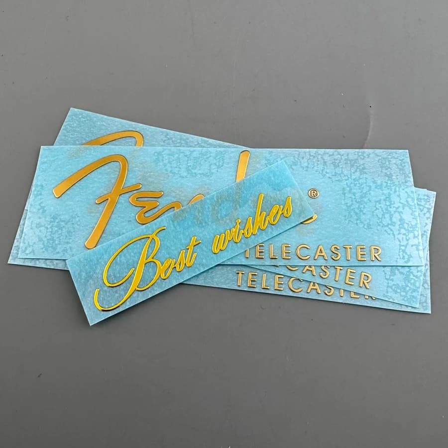 3 Pieces Dry Rub-on Silver Metal Guitar Logo Decal Sticker For TL Guitar Well Silver or Gold