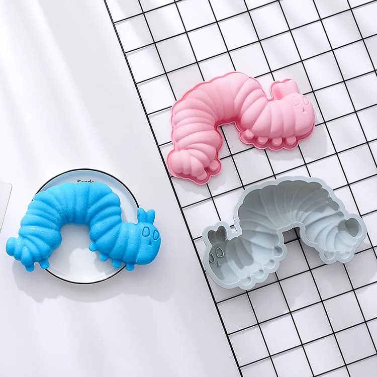 Stampo per torta a forma di bruchiolo, stampo per pane chiffon, stampo per mousse, stampo per toast, stampo in silicone per cottura