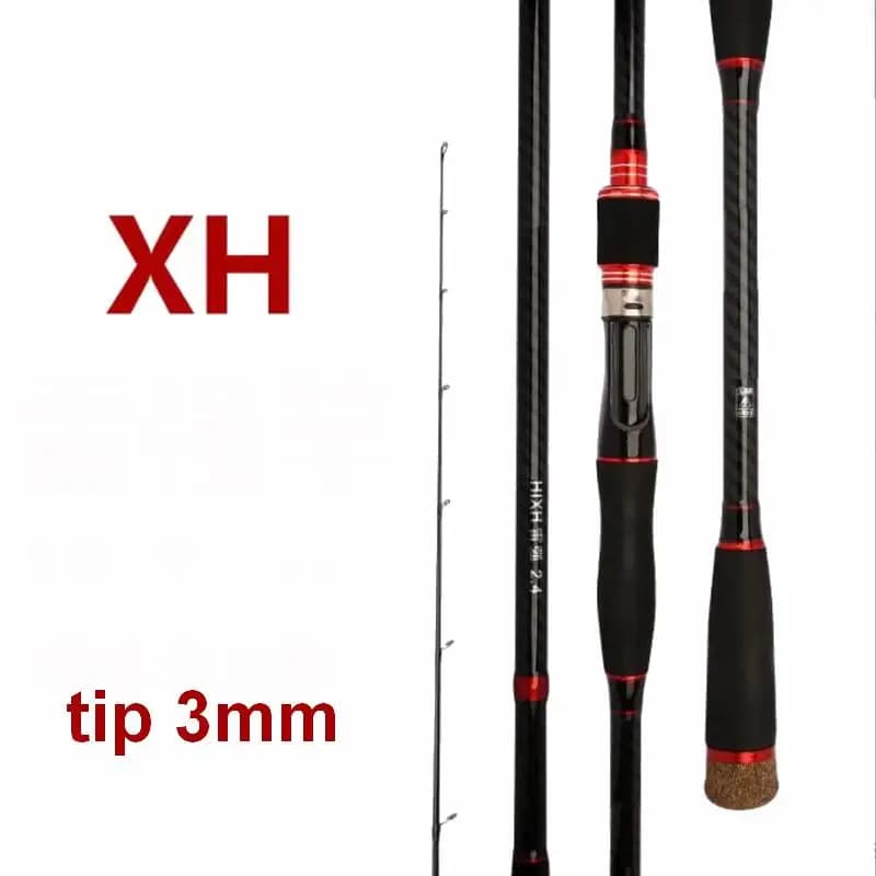 Canna da Pesca Spinning in Fibra di Carbonio ZZ239 1.8m 1.98m 2.1m 2.28m 2.4m, Peso Esca 18-70g, Punta Maschio Diametro 3mm, per Snakehead XH