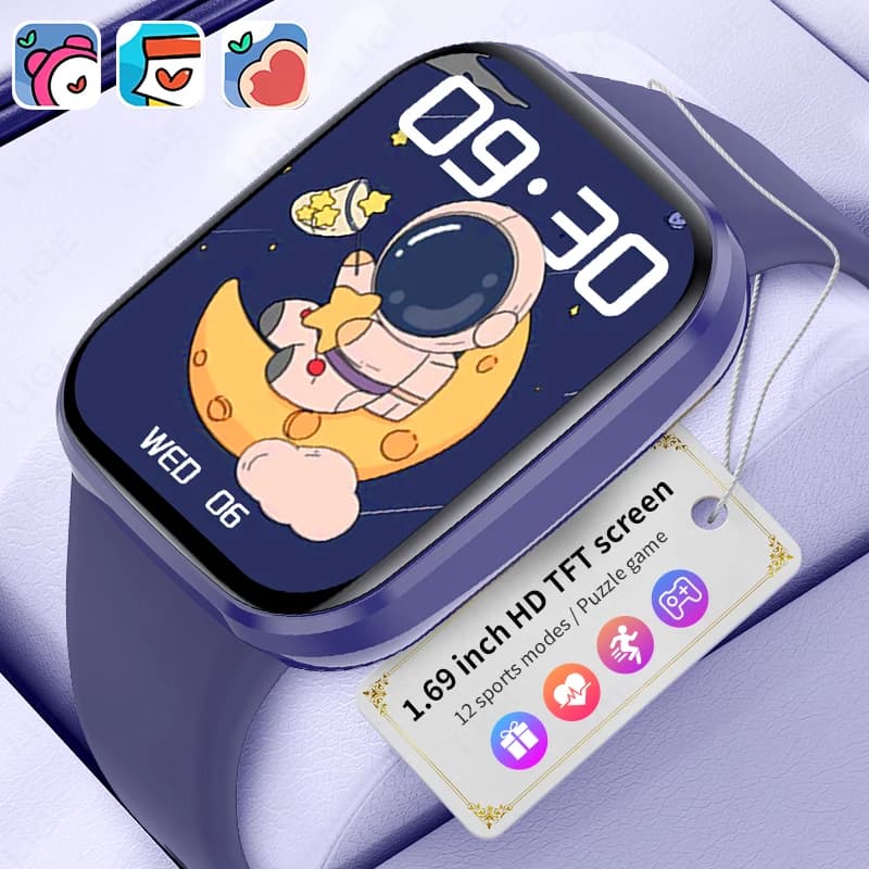 LIGE Smartwatch per Bambini 5-12 Anni, Regalo per Bambini, Monitoraggio del Sonno, Promemoria Sveglia, Contapassi, Torcia, Orologio Intelligente per Bambini