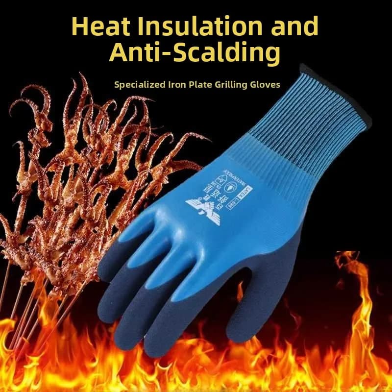 High Temperature Resistant Gloves for Frying, Special Shoe Pads for Iron, Waterproof and Antisprust, Kitchen Protection for Men and Women