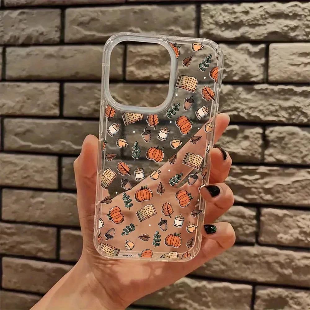 Fall Decor Autumn Aesthetic Clear Phone Case for iPhone 16E 11 15 14 13 12 Pro Max XR XS X 7 8 Plus 16 Transparent Bumper Cover