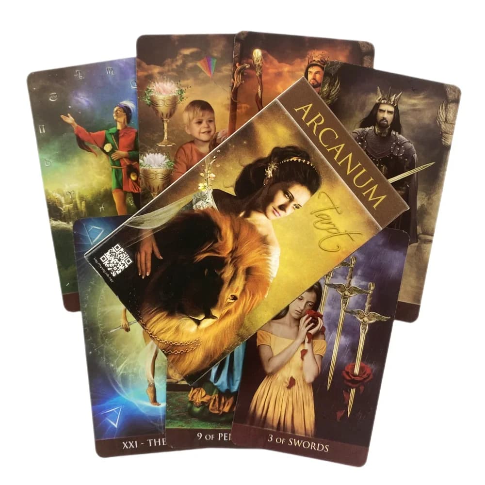Carte dei Tarocchi Arcanum, Mazzo da 78 Carte, Edizione in Inglese per Divinazione e Visioni, Gioco da Tavolo