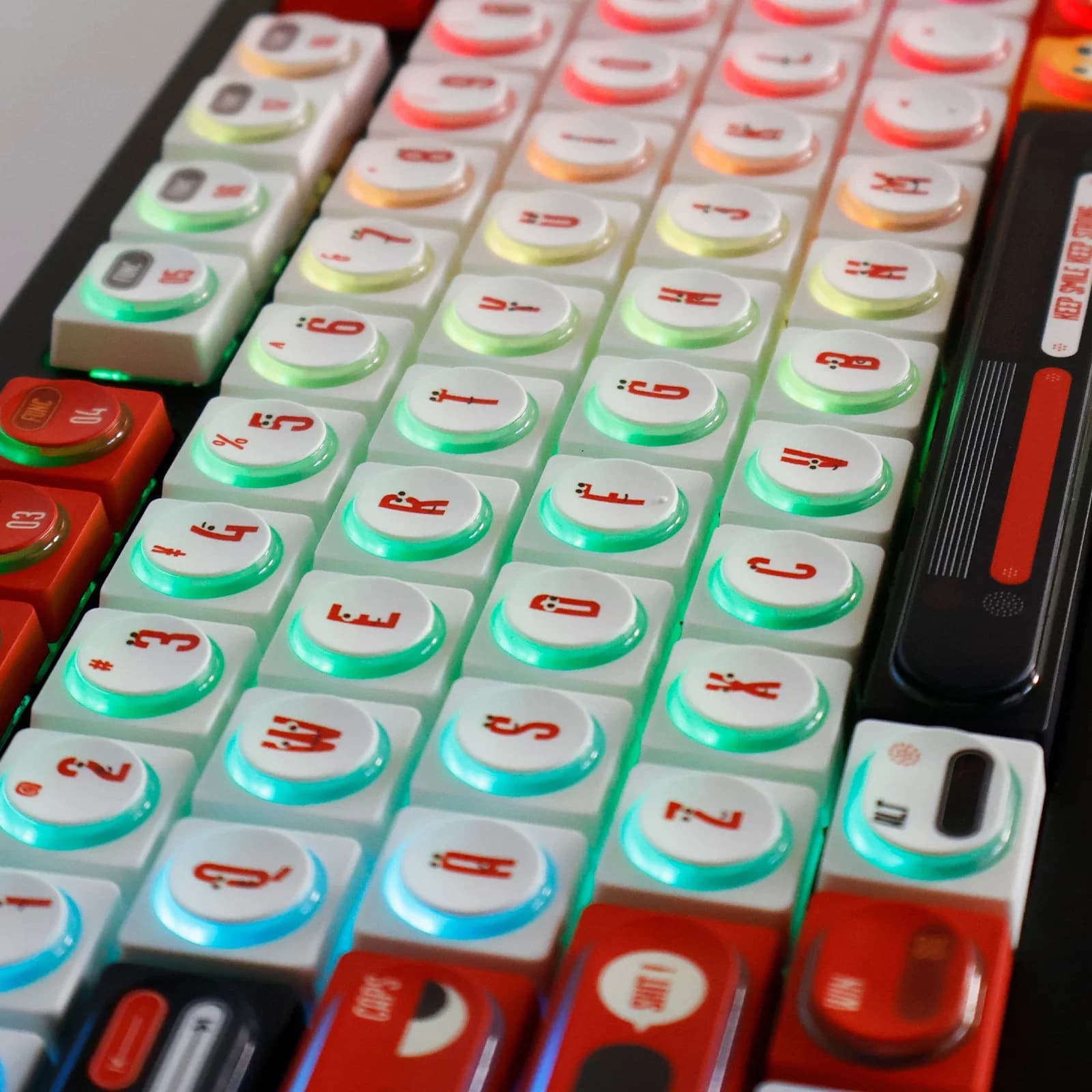 Haha, tastiera meccanica asse basso asse magnetico trasmettitore di luce blocco keycap PC + sublimazione a caldo PBT