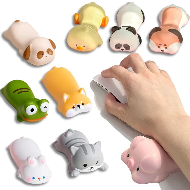 Nuovo simpatico poggiapolsi supporto per mouse pad computer laptop bracciolo morbido resto per scrivania ergonomico Kawaii lento aumento giocattoli squishy gatto