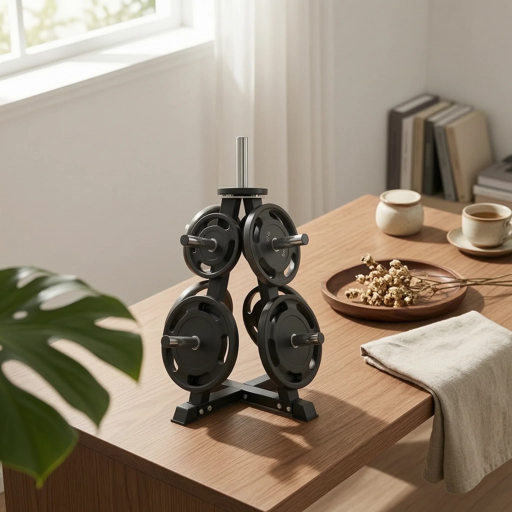 Barbell Plate Storage Rack Freestanding Weight Plate Rack Upright Long-Lasting for Weightlifters, Home Gym, Fitness Studio