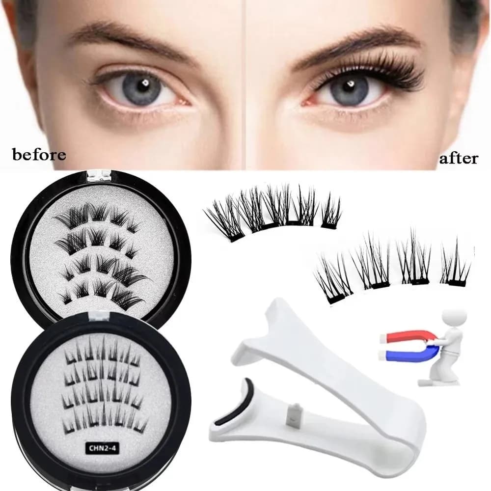 Ciglia Magnetiche 3D Riutilizzabili Effetto Naturale Senza Colla Ciglia Finte Morbide Accessori di Bellezza per Donne