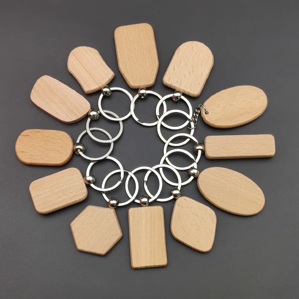 Custom Wood Keyring with Engraving, Faggio, Ingrosso, with Laser, Creative, for Car, Pendant, Accessories, Gift