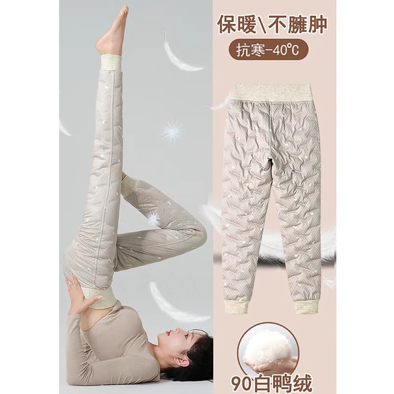 Pantaloni invernali foderati in pile da donna Abbigliamento interno Piumino d'anatra bianco Biancheria intima termica Pantaloni spessi caldi Debardeur Femmes PT-637