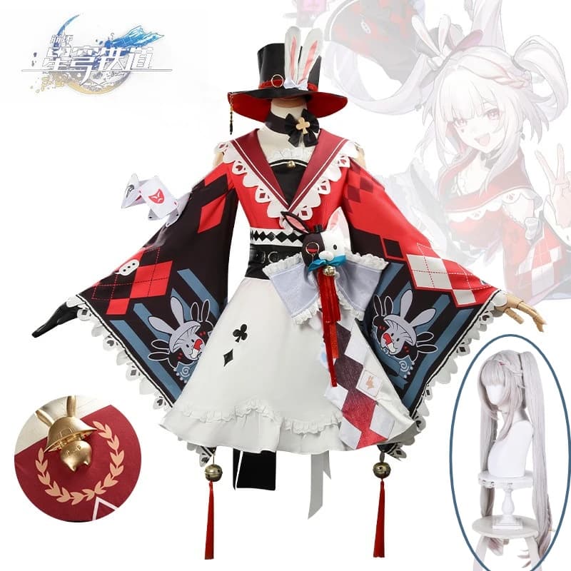 Costume Cosplay Sparkle di Honkai: Star Rail, Abito Rosso Gotico Lolita per Cosplay Anime e Giochi di Ruolo