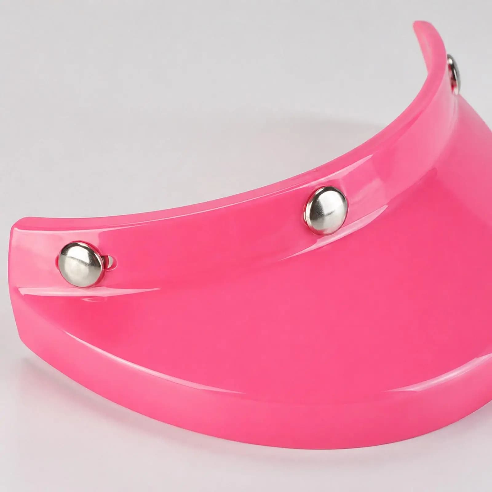 Retro Motorcycle Helmet Visor Adjustable Pink PP Material Three Button Helmet Peak for Outdoor Riding and Cycling