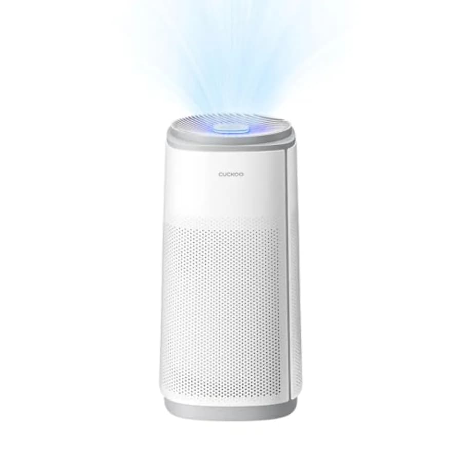 Purificatore d'aria True HEPA per ambienti di grandi dimensioni fino a 2.256 piedi quadrati. ft., Bianco, Filtro a 5 stadi con luce UV-C e carbone attivo, Quiet S