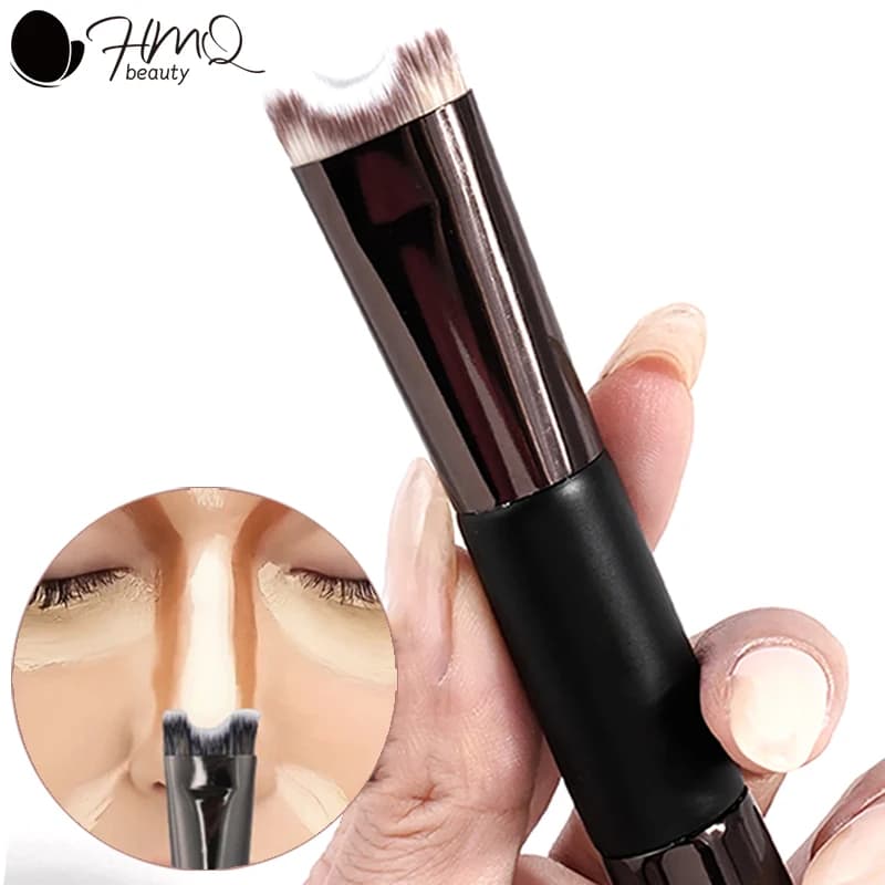U-Shaped Nose Contour Brush Dual-End Eyeshadow Highlight Brush