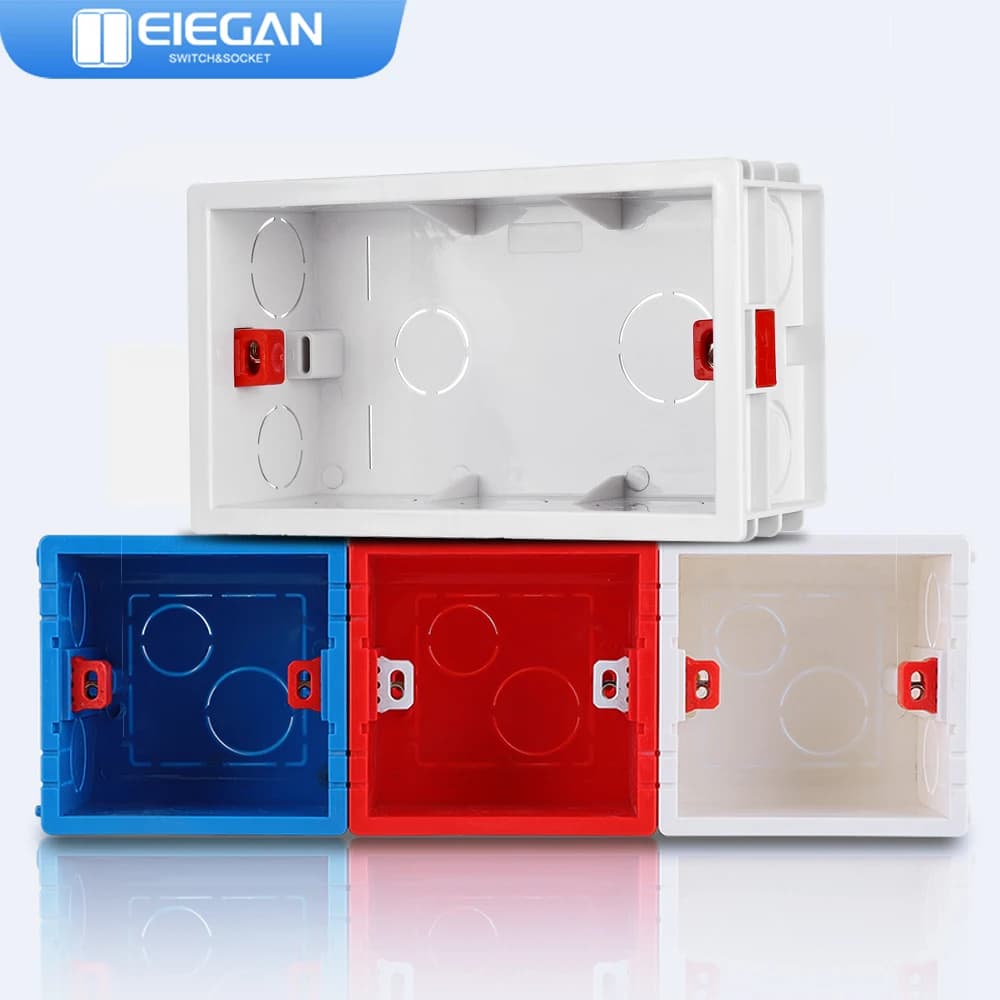 Scatola di montaggio per presa a muro 86*146*50mm Scatola di giunzione da incasso Scatola elettrica regolabile in plastica nascosta Bianco Rosso Blu 86*86*50m