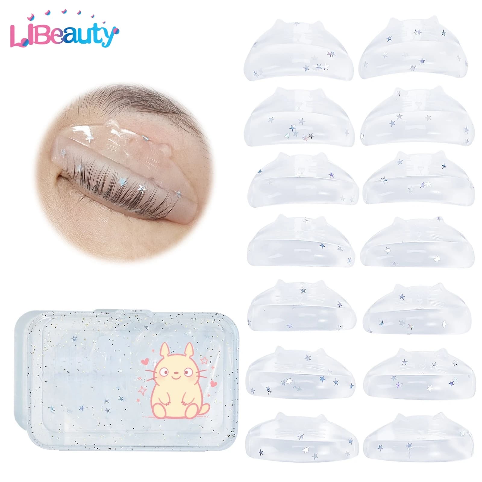 Libeauty 7 Paia C Curl Silicone Eyelashes Perm Pad Eyelashes Hanging Rods Shield 3D Lifting Folder Accessories Makeup Tool
