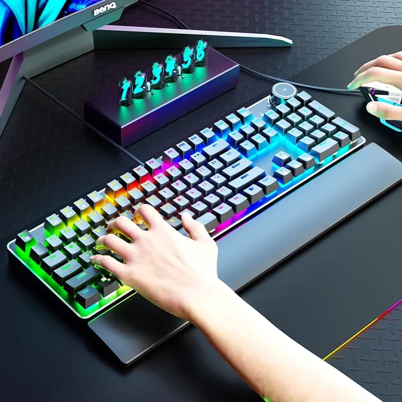 Backlight 104 Keys Gaming Keyboard Mechanical Wired Keyboard Computer Accessories