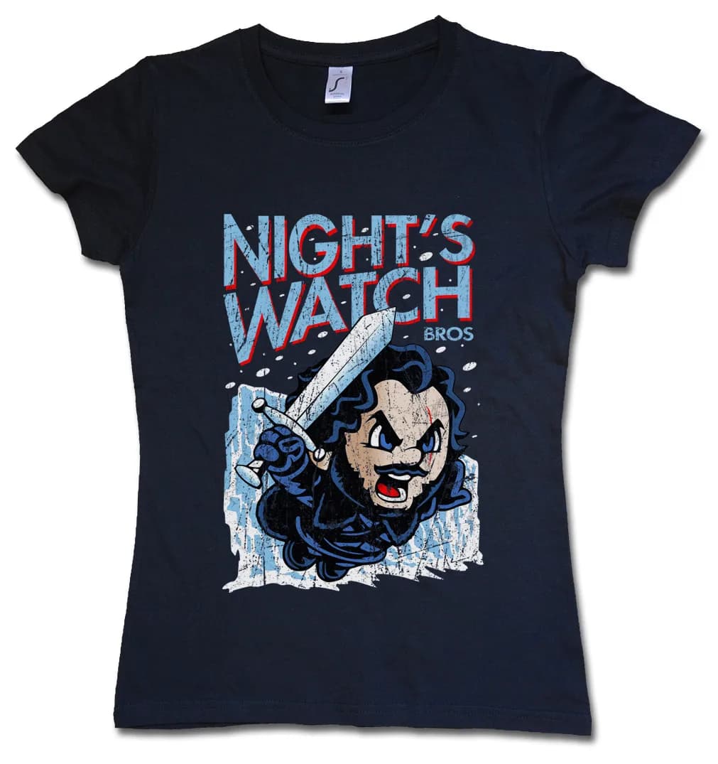 T-shirt da donna Night's Bros Game Watch Jon of The Wall Snow Fun Sword Ice Thrones