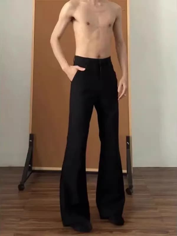Jeans a Vita Alta da Uomo, Gamba Dritta Svasata, Primaverili, di Alta Gamma, Stile Americano, Effetto Snellente, Modello Willow Le Bend Knife