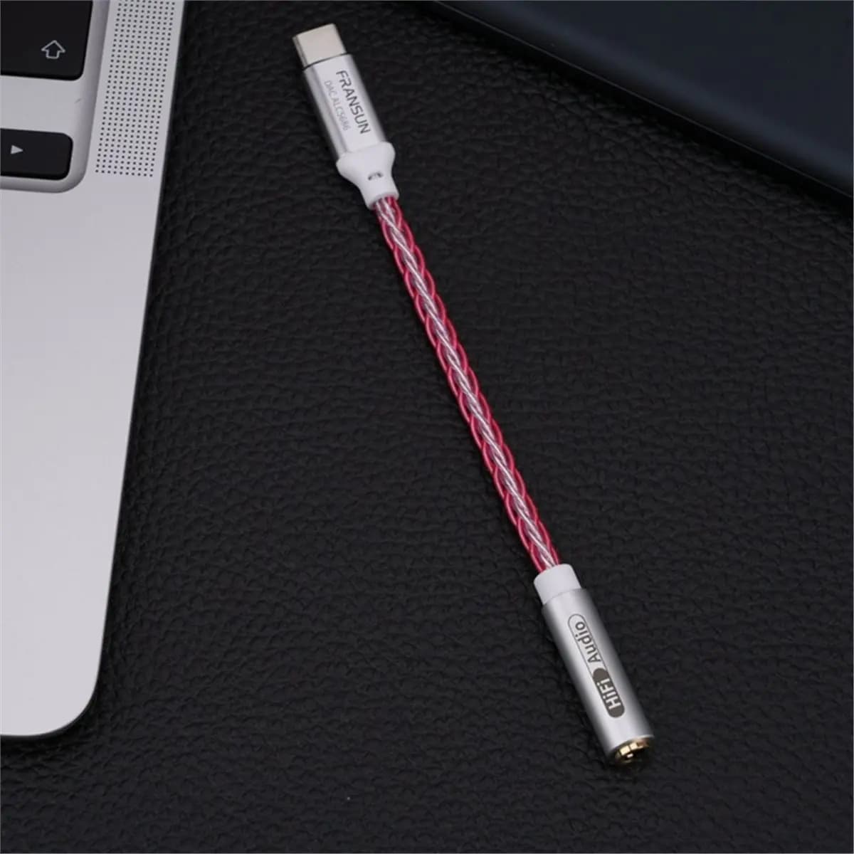 (A23G) USB-C to 3.5mm Digital Audio Adapter ALC5686 Audio Interface Cable 32bit/384kHz DAC Headphone Decoding Adapter Orange