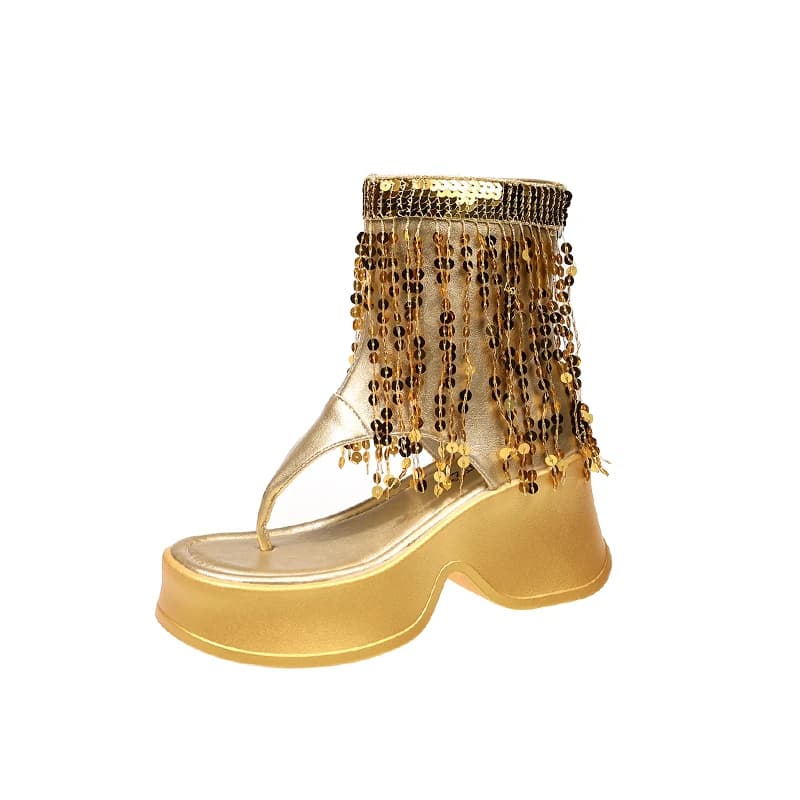 Nuovi Sandali Estivi alla Moda con Suola Spessa in Rete, Comodi per Uso Casual e Outdoor, con Soletta in Pelle PU, Stile Coreano, Stivali a Punta
