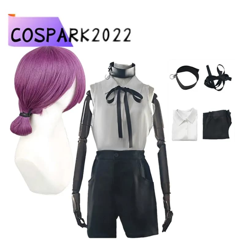 Travestimento Reze Parrucca Cosplay Camicia Costume Catena Anime Sega Donna Top Pantaloncini Fascia da collo Abiti Rolepaly Vestito da festa di carnevale di Halloween