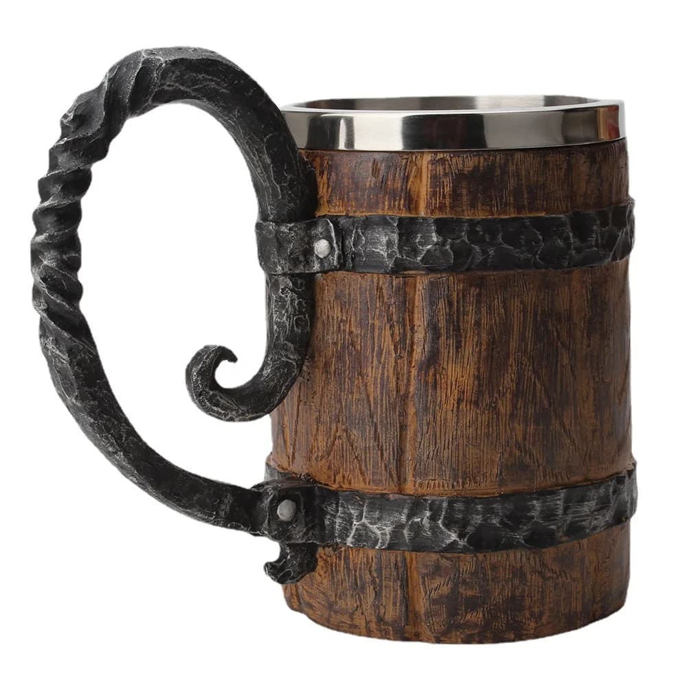 Boccale da Birra 550ml, Tazza da Bere a Doppia Parete, Boccale Creativo Personalizzato in Resina con Rivestimento in Acciaio Inossidabile 550ml