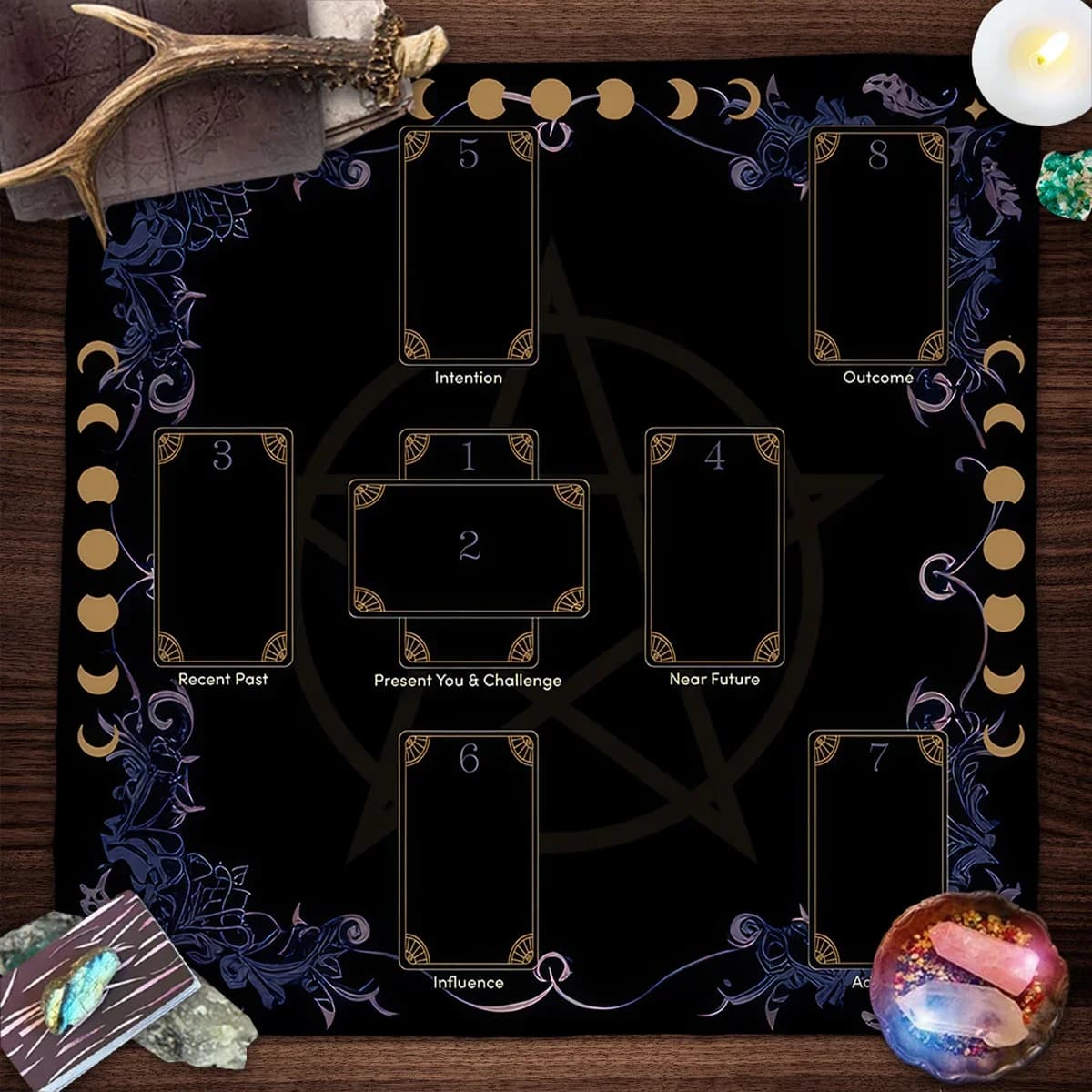 Tovaglia per carte tarocchi divinazione Tovaglia per carte Oracle per carriera d'amore Tovaglia per carte incrociate celtiche Tovaglia per altare da lettura Copritavolo da strega