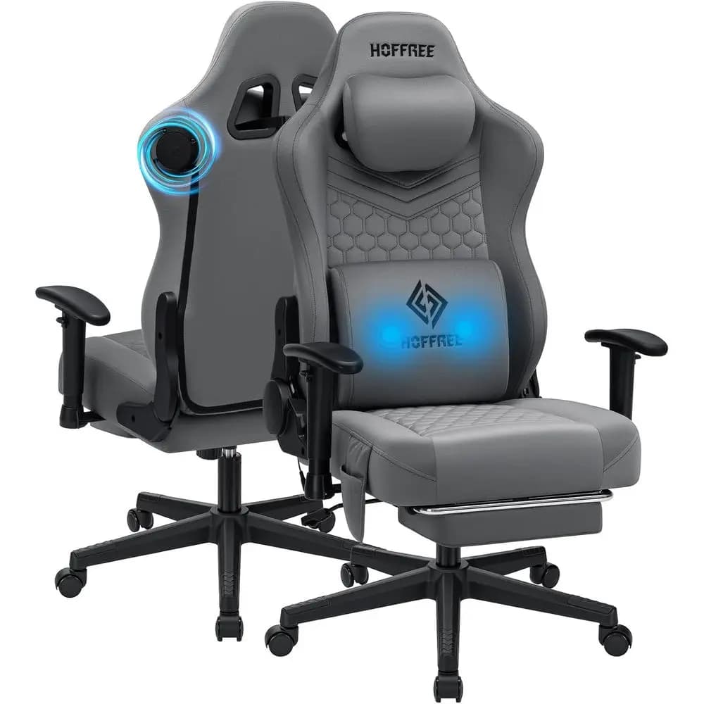 Sedia da Gaming Ergonomica in Tessuto Scamosciato con Altoparlanti, Massaggio e 165 Funzioni ° Poltrona Reclinabile per Adulti