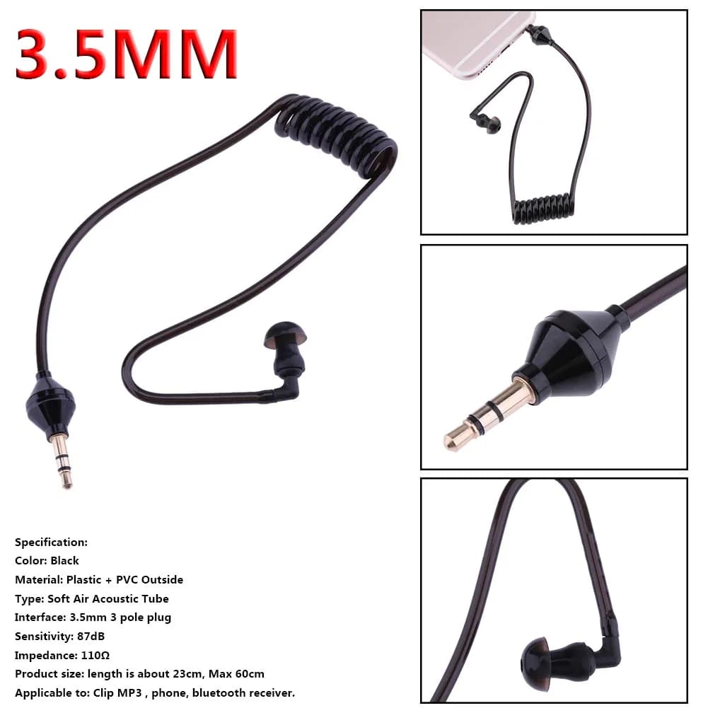 Auricolare 3.5mm Multifunzionale per Walkie Talkie, Cuffie con Privacy e Anti-radiazioni, 4a Generazione Monaurale
