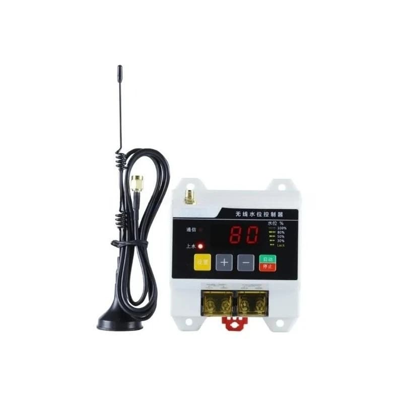 Versione inglese Controller del livello dell'acqua remoto senza fili Pompa Serbatoio Torre dell'acqua Interruttore del sensore remoto del livello del liquido 220V