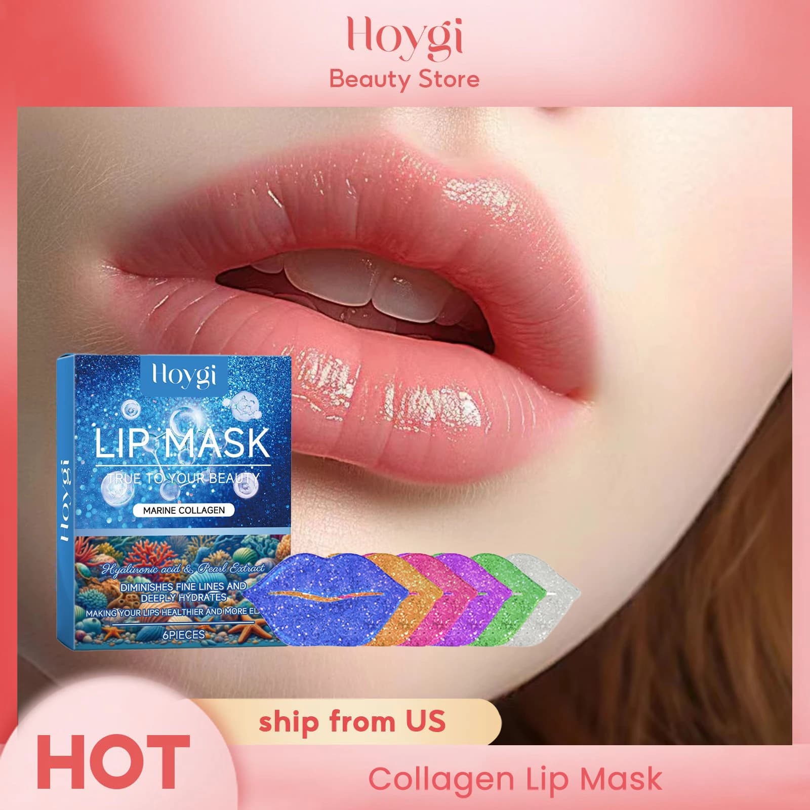 Hoygi lip mask to collagen fade lines for smooth and tender lips Anti-silver cracked moisturizing dead skin care moisturizing Patch for lip film