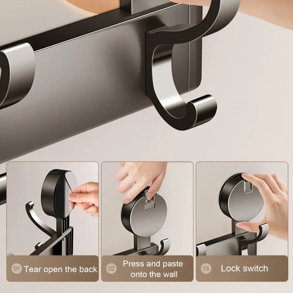 Portasciugamani da bagno Portasciugamani da parete con ventosa Gancio per porta Portasciugamani con forte carico per il bagno Facile
