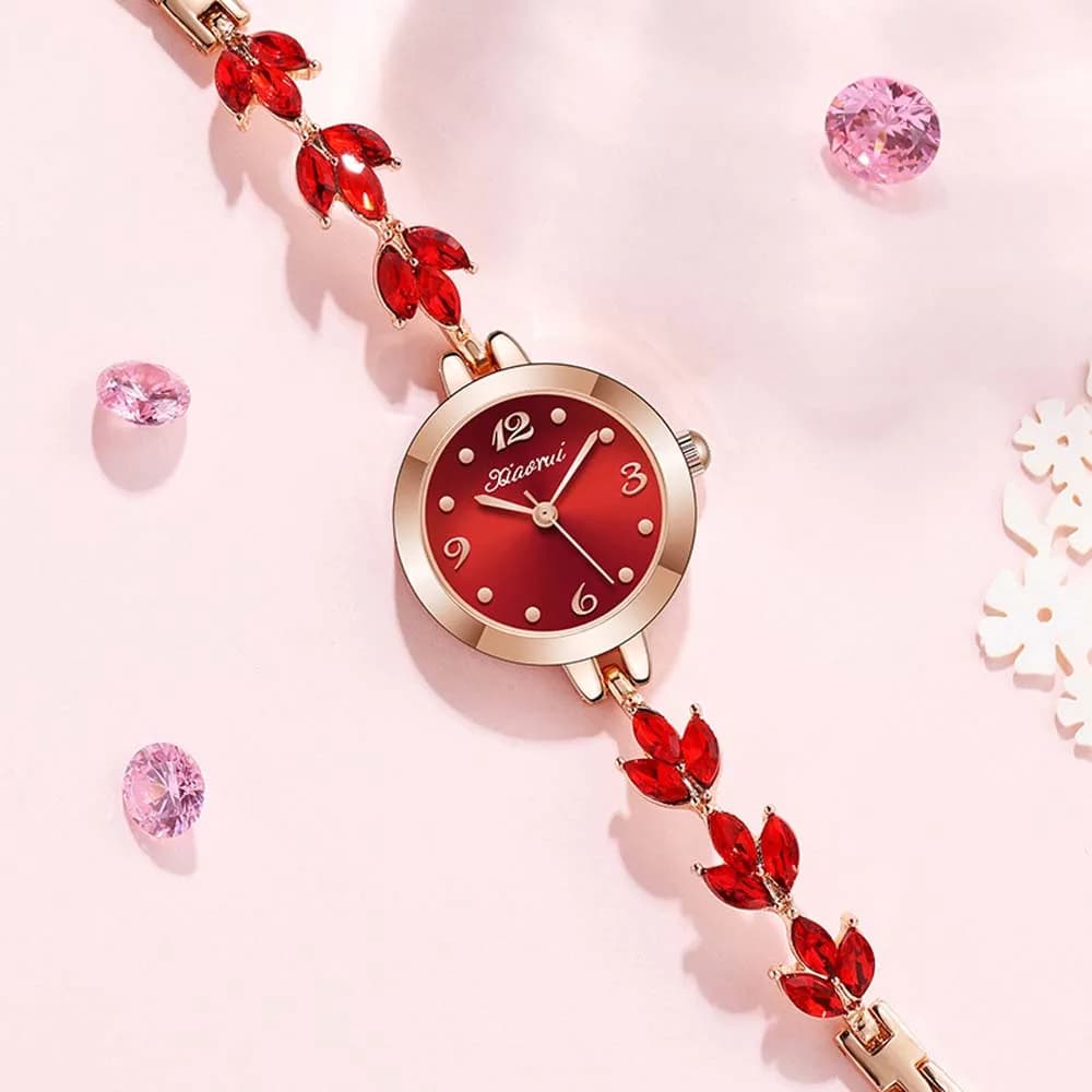 CAVEN DENTON Fashion Women Watches Leaf Bracelet Design WristWatch For Women Simple Quartz Ladies Watch Clock Gift