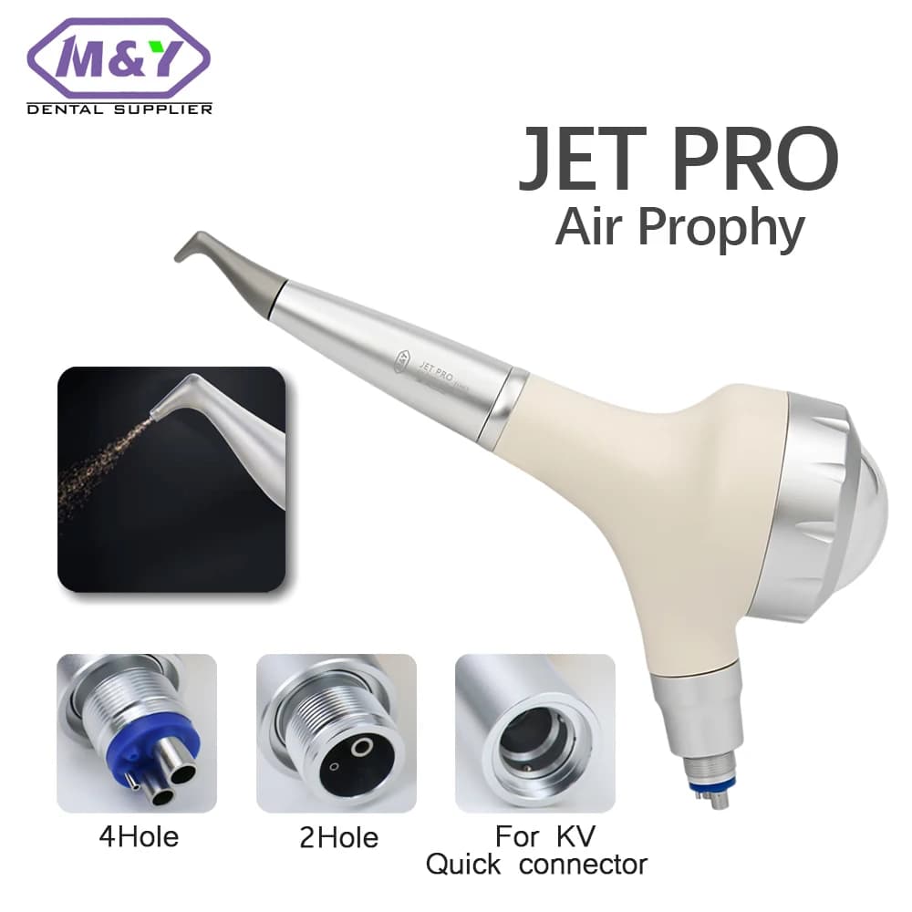 Lucidatrice Dentale ad Aria Compressa per Sbiancamento Denti, Macchina Sabbiatrice Jet Pro per Lucidatura Denti 2/4 Fori con Attacco Rapido KV