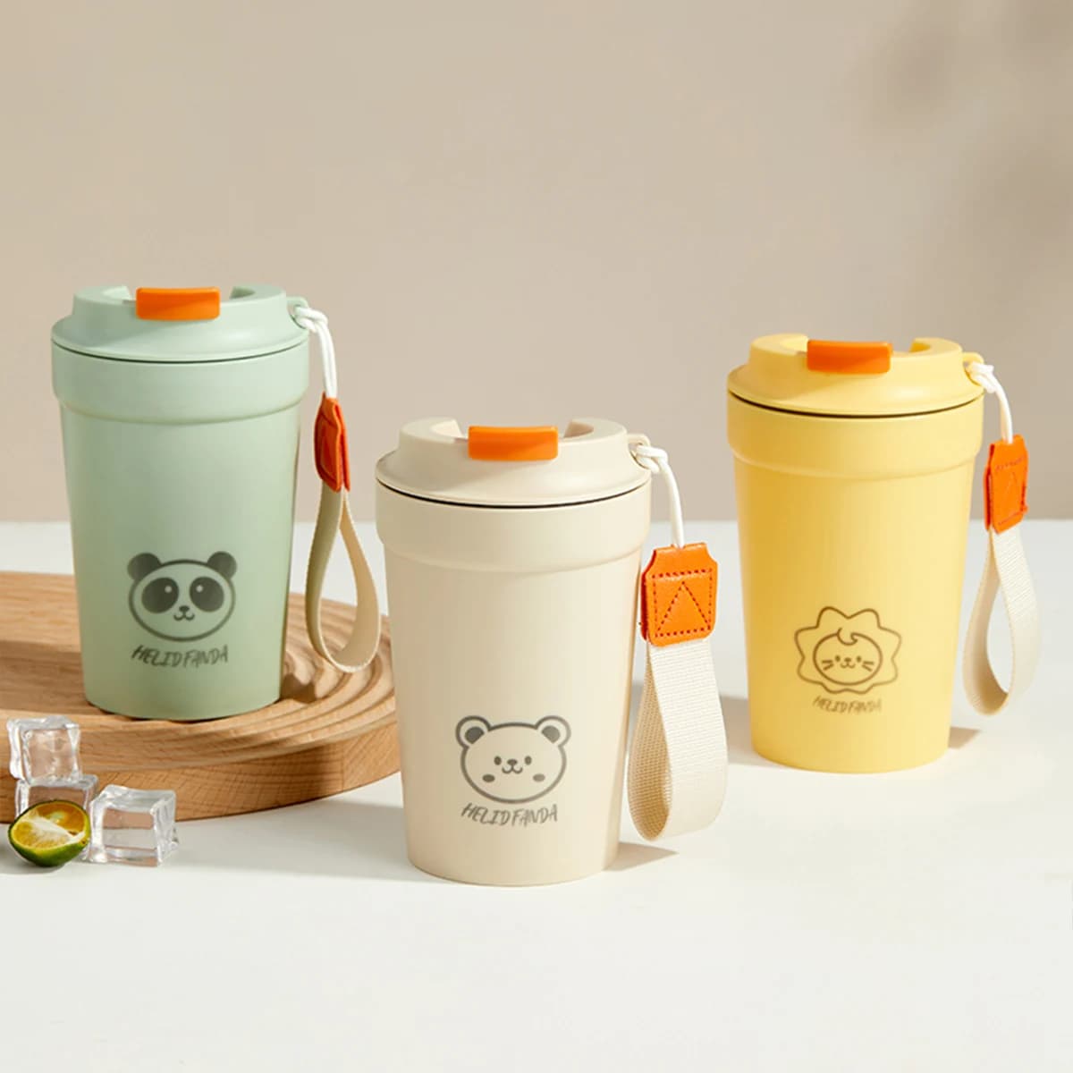 WORTHBUY Tazza da caffè per ufficio tazza da caffè in plastica tazza da campeggio portatile diretta con corda a prova di perdite tazza da tè e latte
