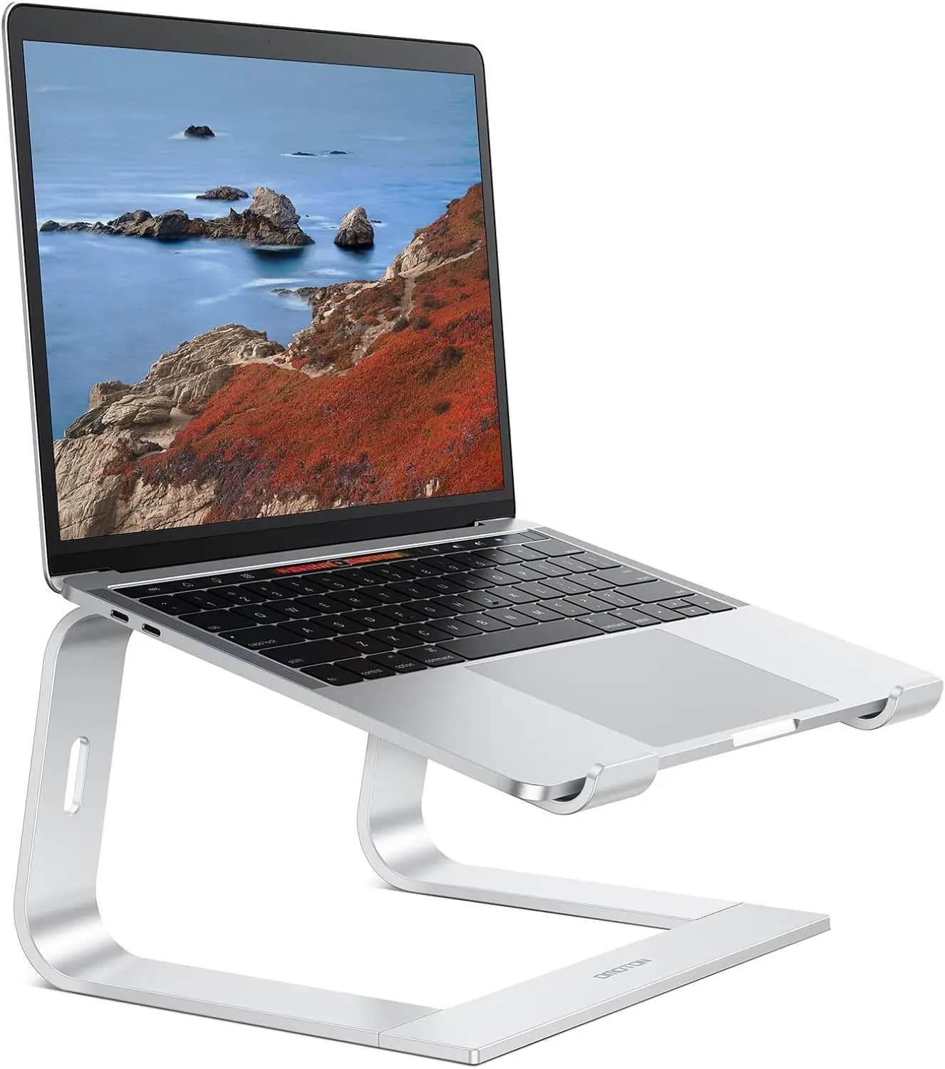 Adjustable Laptop Stand, Aluminum Holder for Desk, Compatible with 10-16 inch Notebooks, Silver