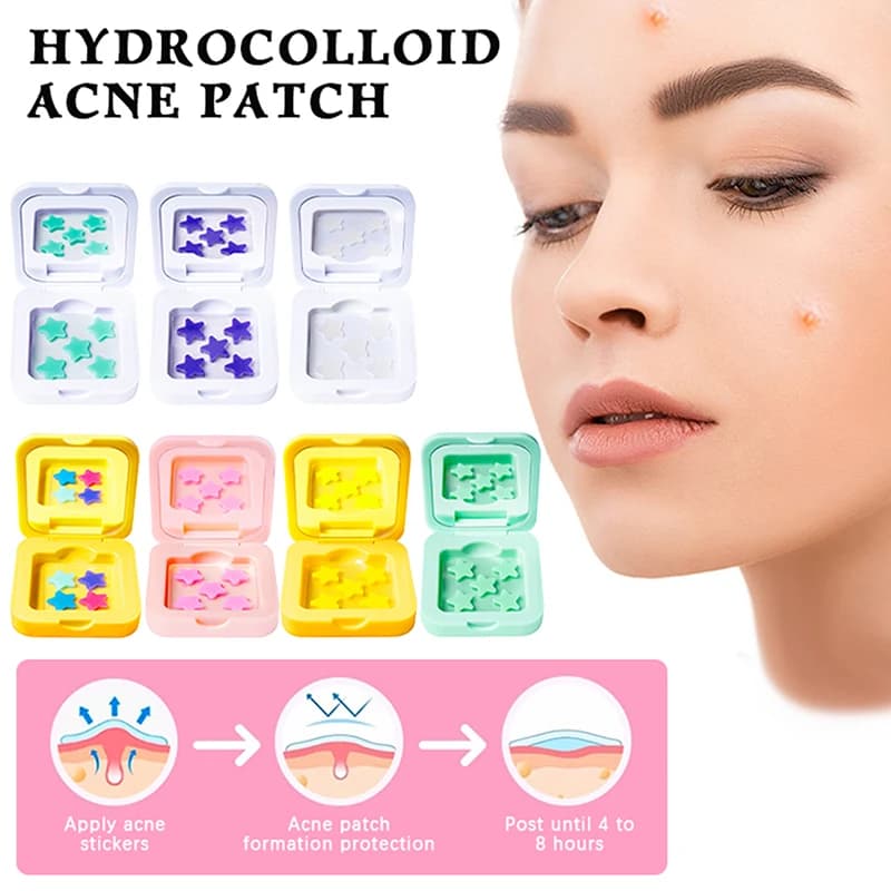 1 Box 25/48 Invisible Curtains for Acne Removal, Corrector Makeup Tool with Mirror, Hydrocolloid Curtain for Acne, Repair and attenuation