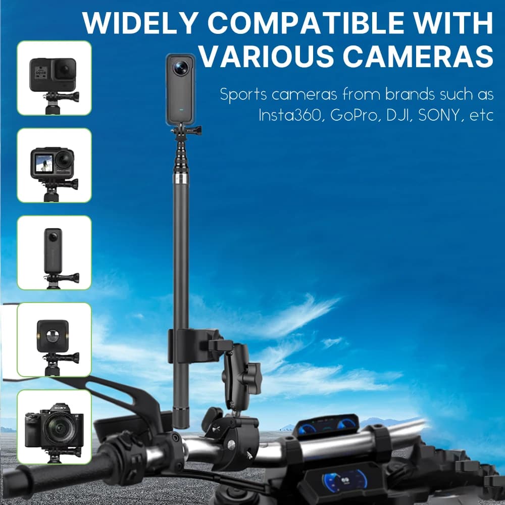 Kit selfie stick in fibra di carbonio per insta360 One X2 X3 monopiede scalabile edizione estesa invisibile per kit di accessori GoPro