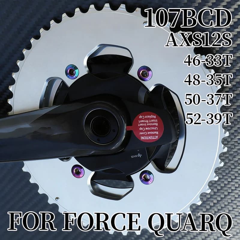Corona 107 BCD 2x Doppia Corona 4 Bulloni per Sram Force AXS Quarq Power Meter 46-33 48-35 50-37 52-39